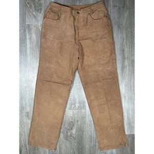 Chadwicks Brown Leather Suede Lined Pants - Women Size 10 Petite